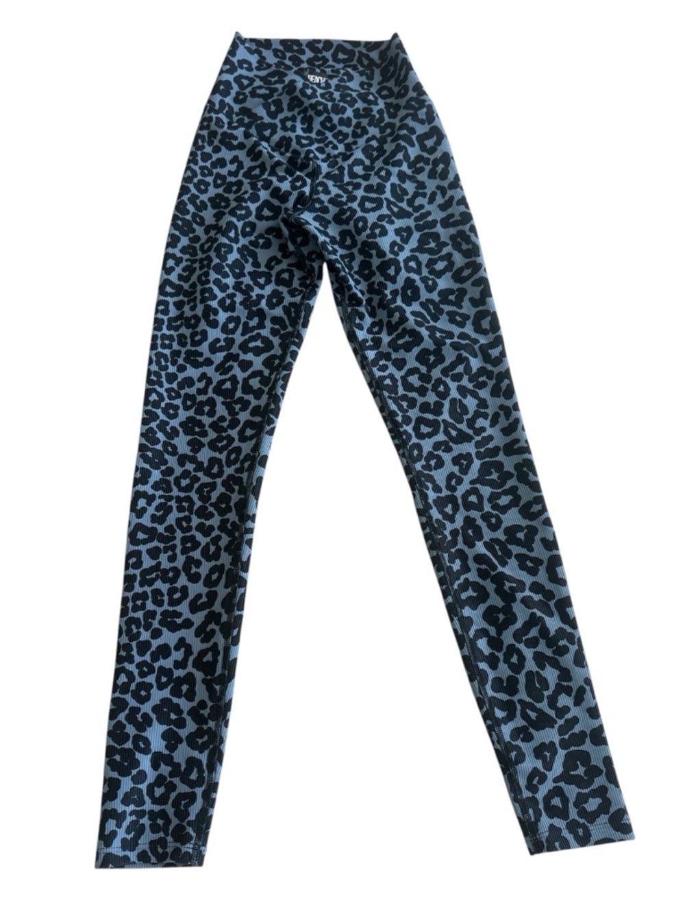 Beach Riot Ribbed Cara Legging in Blue Leopard Print - Picture 2 of 7
